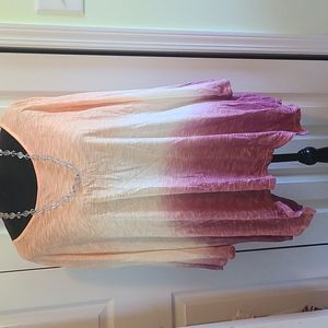 Ombre Coloring Tshirt with 3/4 length sleeves
